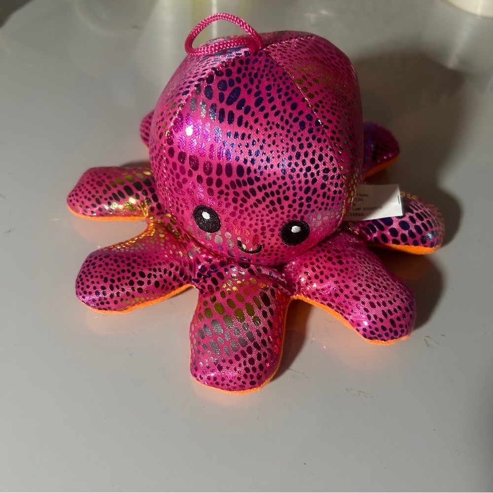 New Fun & Fun Toys Metallic Pink and Orange Octopus Plush Stuffed Animal Toy